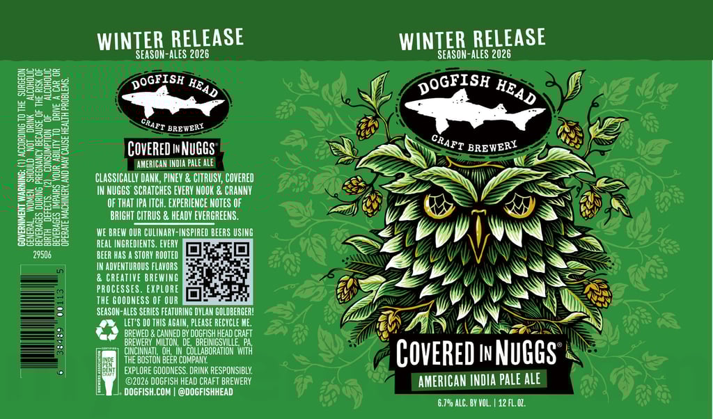 Dogfish Head Covered In Nuggs Returning as Season Ales 2026 Winter Release