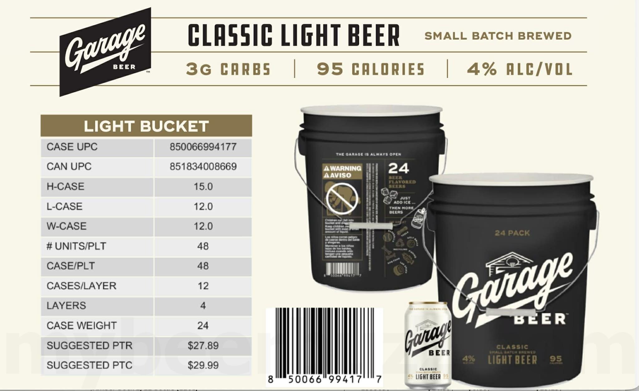 2026 Garage Beer Light Bucket