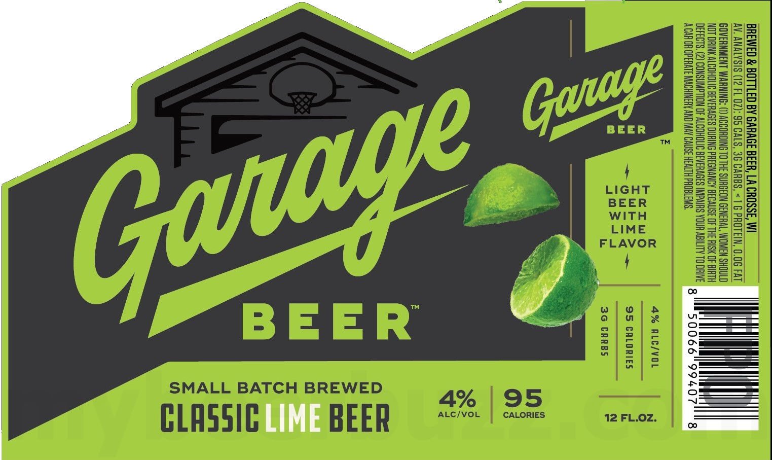 2026 Garage Beer Classic Lime Beer 12-oz Bottles