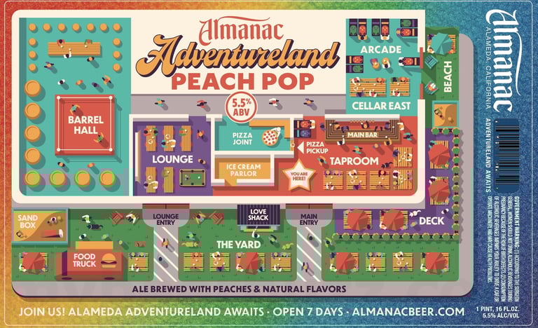 2026 Almanac Adventureland Peach Pop 16-oz Cans