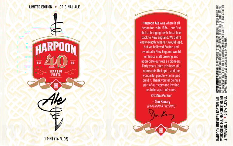2026 Harpoon 40 years Of Firsts Ale 16-oz Cans