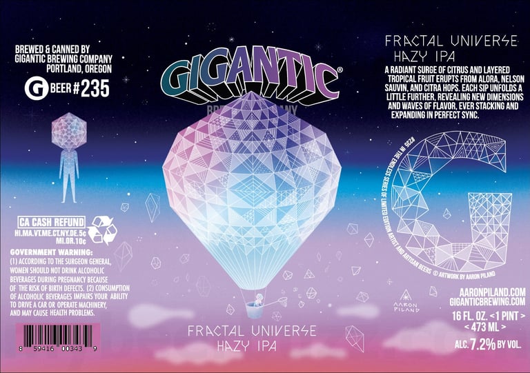2026 Gigantic Brewing Fractal Universe 16-oz Cans