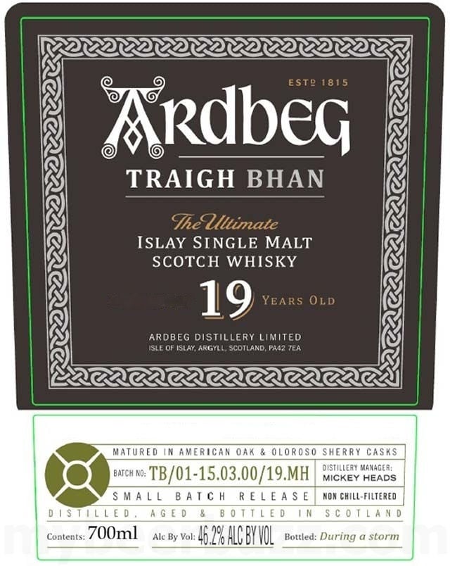 Ardbeg Traigh Bhan The Ultimate 19 Year Islay Single Malt Scotch Whiskey