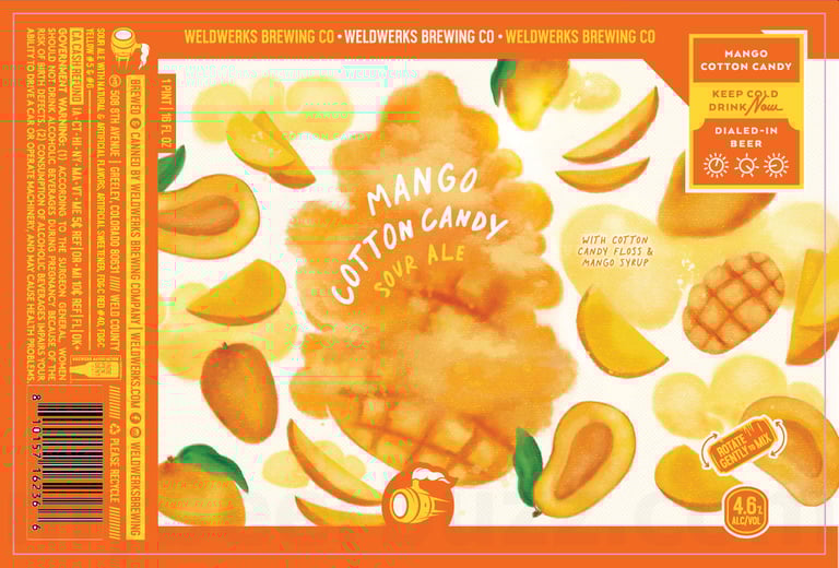2026 WeldWerks Mango Cotton Candy 16-oz Cans