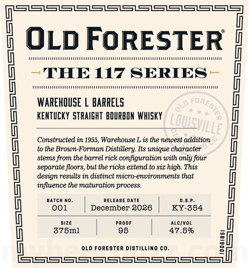 Old Forester The 117 Series Warehouse L Barrels Kentucky Straight Bourbon Whiskey