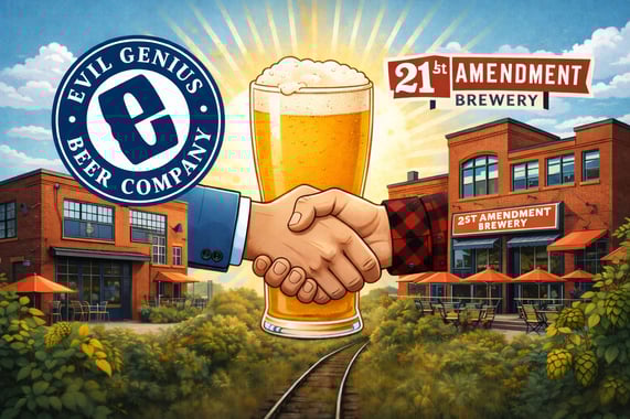 Evil Genius Brewing and 21st Amendment Partnering