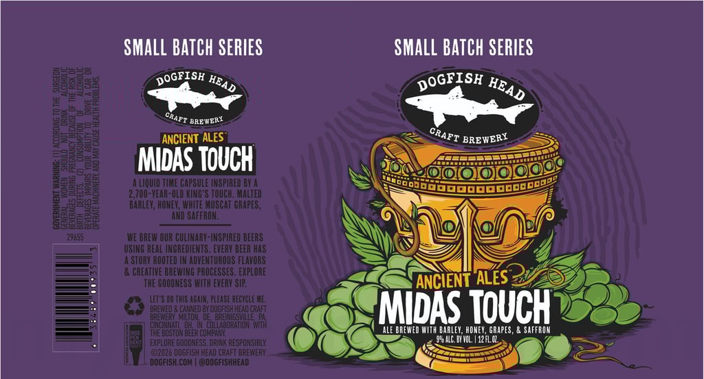 Dogfish Head Revives Ancient Ales Midas Touch in 2026 Small Batch Series Cans