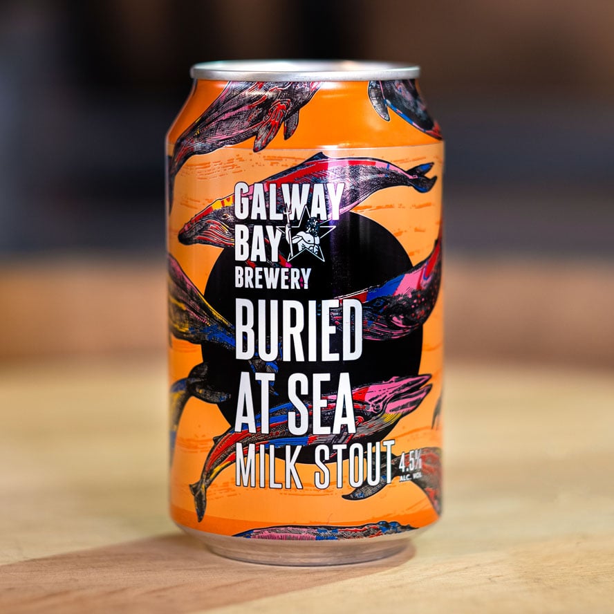the can of Galway Bay Buried at Sea on a wooden table