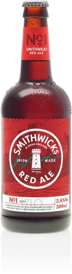The bottle of the Smithwick’s Red Ale