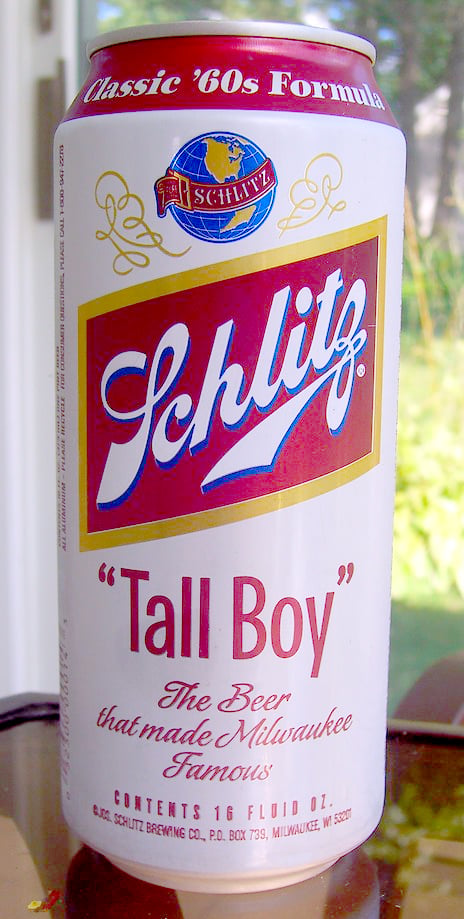 Can of Schlitz "Tall Boy" brand beer