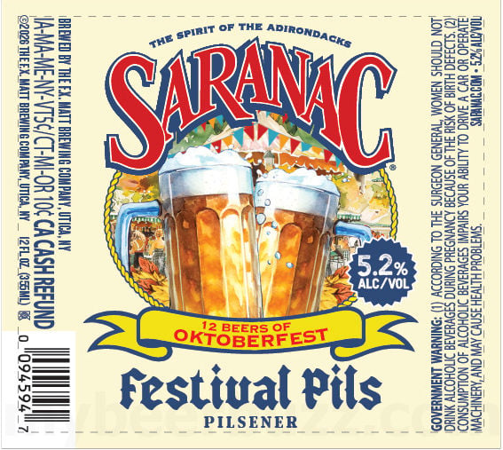 2026 Saranac 12 Beers Of Oktoberfest Festival Pils 12-oz Bottles