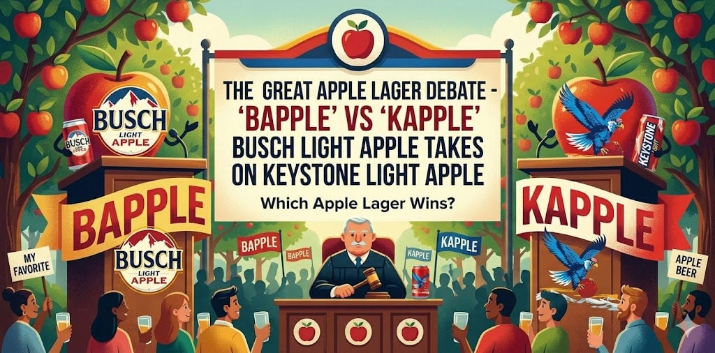 mybeerbuzz.com The Great Apple Lager Debate - "Bapple" vs "Kapple" Busch Light Apple Takes On Keystone Light Apple