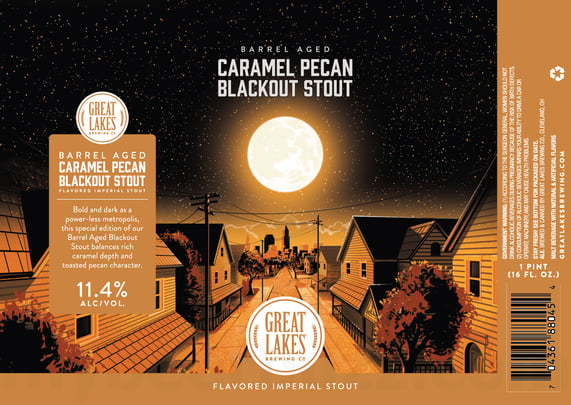 2026 Great Lakes Brewing Barrel Aged Caramel Pecan Blackout Stout 16oz Cans-
