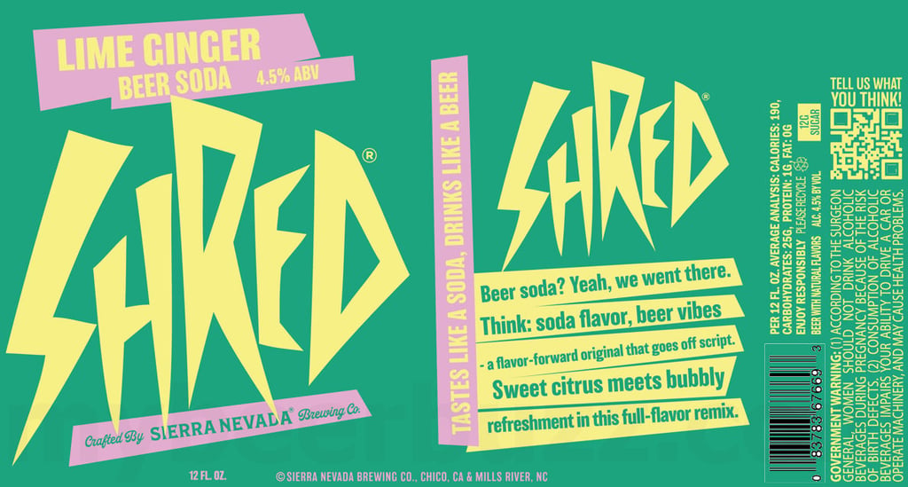 Sierra Nevada Brewing Expands Its Shred Beer Soda Lineup With Two New Flavors: Shred Lime Ginger Beer Soda & Shred Orange Beer Soda