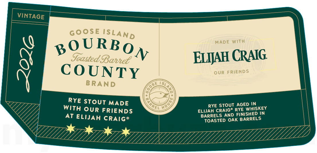 2026 Goose Island Bourbon County Brand Toasted Barrel Elijah Craig Rye 16.9-oz Bottles
