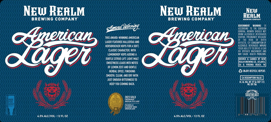 2026 New Realm American Lager 12-oz Cans
