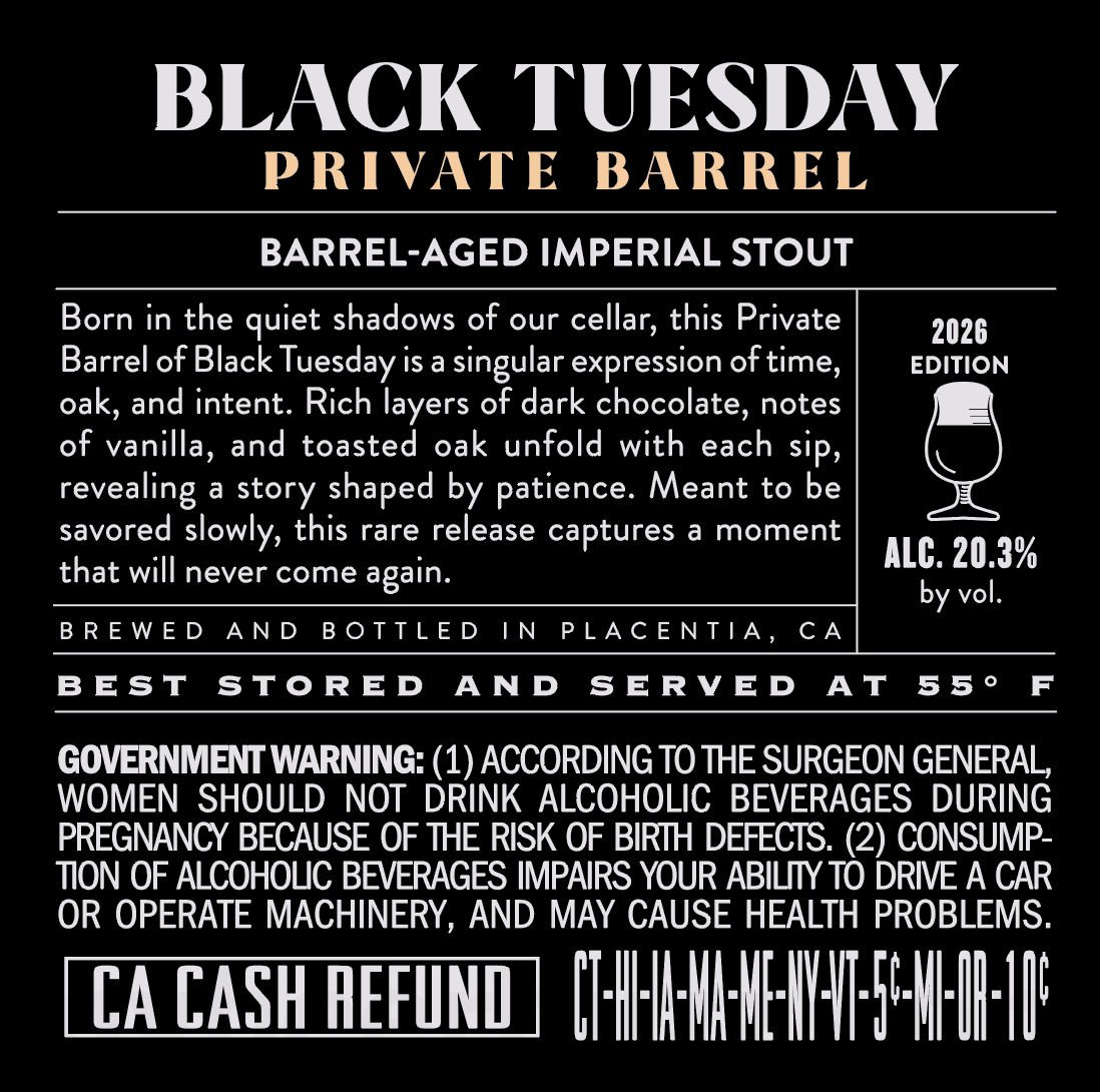 2026 The Bruery Black Tuesday Private Barrel 12.7-oz Bottles