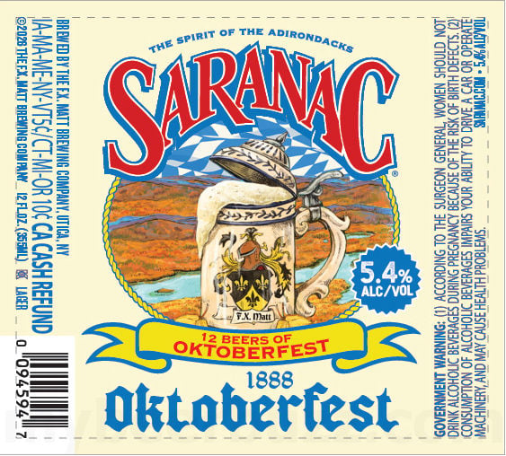 2026 Saranac 1888 Oktoberfest 12-oz Bottles.