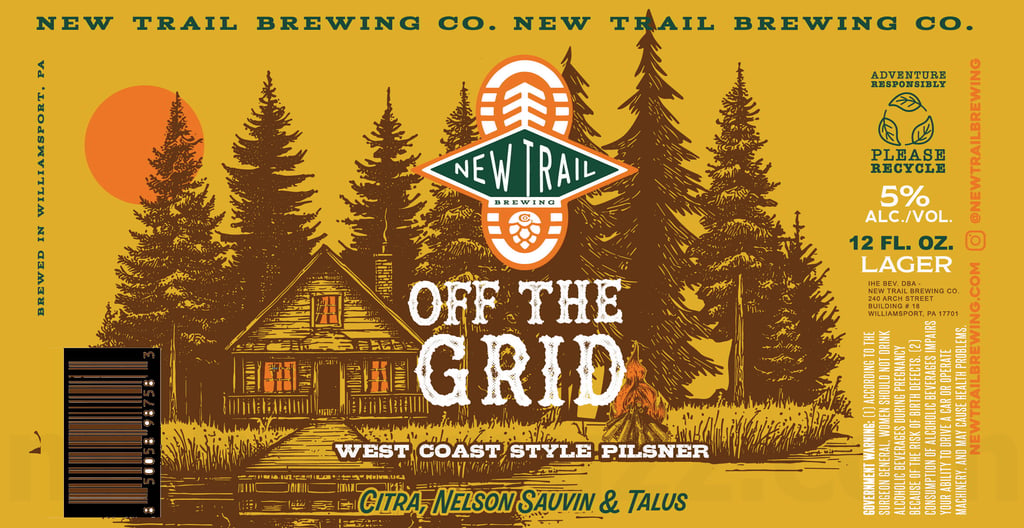 New Trail Brewing Co. Announces “Off The Grid” West Coast‑Style Pilsner — A Bright, Hop‑Forward Lager Brewed in Williamsport, PA