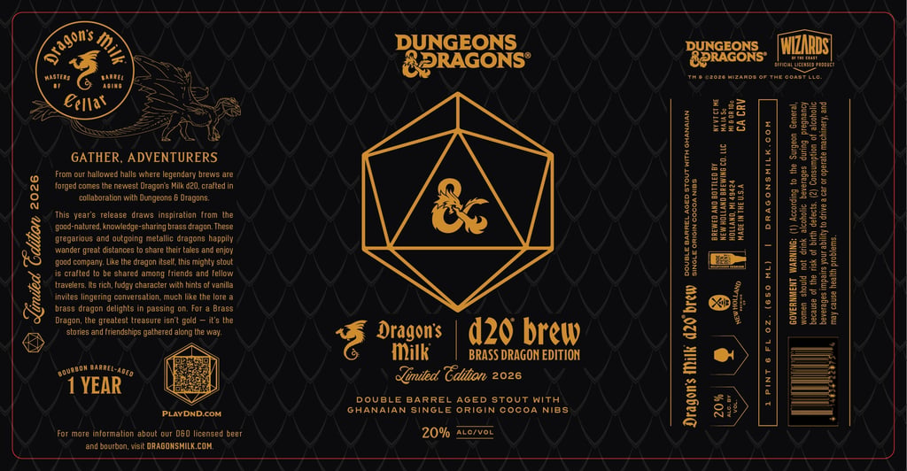 New Holland Dragon’s Milk d20 Brew Brass Dragon Edition Coming In At 20%-AbV