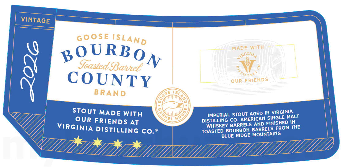 2026 Goose Island Bourbon County Brand Toasted Barrel Virginia Distilling Co. 16.9-oz Bottles