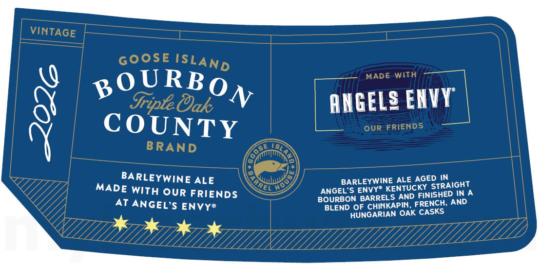 2026 Goose Island Bourbon County Brand Triple Oak Angel’s Envy 16.9-oz Bottles