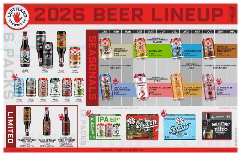 2026 Left Hand Brewing 2026 Release Calendat